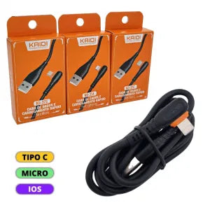 CABO DE DADOS 3A 90º USB - KAIDI - KD-37