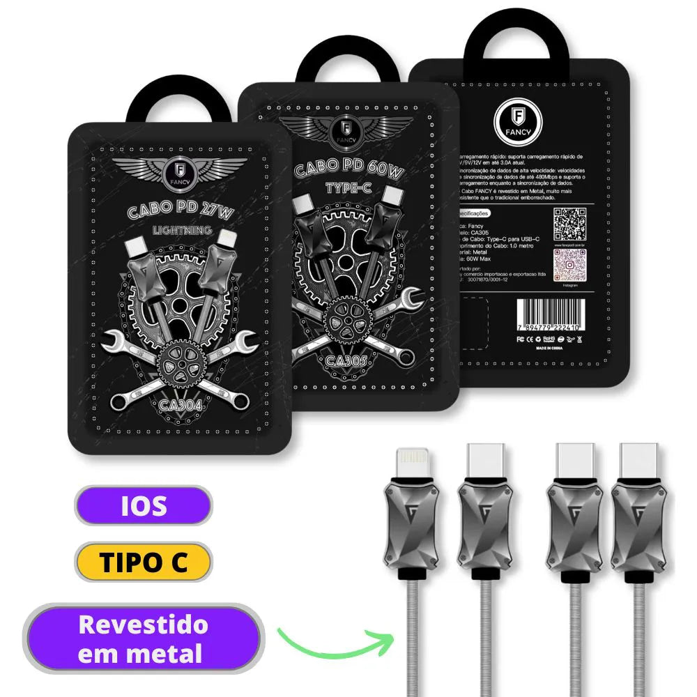 CABO DE DADOS PD 3.0A METAL - 1 METRO - FANCY