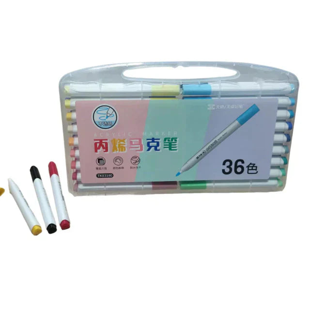 KIT 36 CANETINHAS MARCADORAS ACRÍLICAS PONTA ÚNICA TK-36