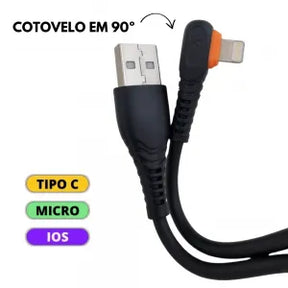 CABO DE DADOS 3A 90º USB - KAIDI - KD-37
