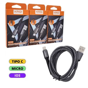 CABO DE DADOS 3A NYLON USB - KAIDI - KD-2501