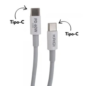 CABO DE DADOS TURBO PD 60W TIPO-C P/ TIPO-C - KAIDI - KD-27