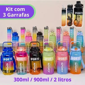 KIT 3 GARRAFAS FRASES MOTIVACIONAIS SPORT