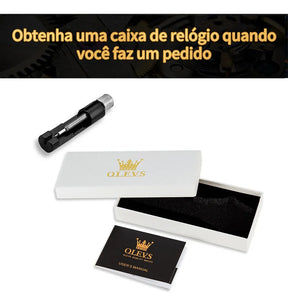Olevs Relógio Masculino Original Luxo Aço Quartzo 3675