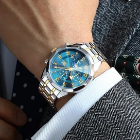 Olevs Relógio Masculino Original Luxo Aço Quartzo 3675