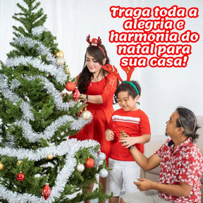 Kit 10 Festão De Natal Branco Cheio Decoração Enfeite Árvore