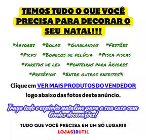 Kit 10 Festão De Natal Branco Cheio Decoração Enfeite Árvore