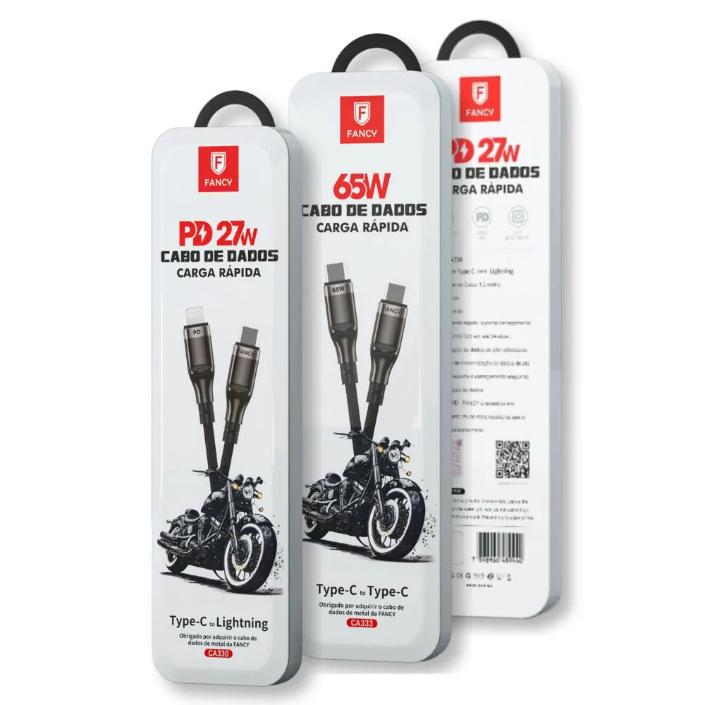 CABO DE DADOS PD USB-C 3.0A EM NYLON - 1 METRO - FANCY
