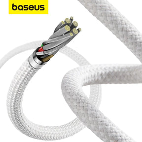 CABO DE DADOS TURBO 100W NYLON DYNAMIC FAST CHARGING - 1M - TIPO-C PARA TIPO-C - BASEUS