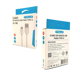 CABO DE DADOS USB PARA TIPO-C 2.4A COM 1 METRO - IT-BLUE - LE-108