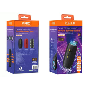 CAIXA DE SOM BLUETOOTH 20W À PROVA D'ÁGUA IPX6 LED RGB - KAIDI - KD-828