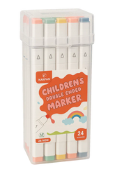 KIT 24 CANETINHAS MARCADORAS PONTAS DUPLA KA-2516