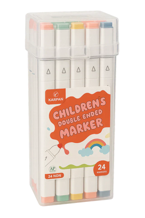 KIT 24 CANETINHAS MARCADORAS PONTAS DUPLA KA-2516