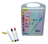 KIT 24 CANETINHAS MARCADORAS ACRÍLICAS PONTA ÚNICA TK-24